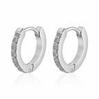 PVD Gold Plated Stainless Steel Geometric Hoop Earrings , CZ Titanium Steel Earrings for Women