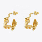Twisted C-Shape Hoop Earrings – 18K Gold Plated 316L Stainless Steel