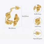Twisted C-Shape Hoop Earrings – 18K Gold Plated 316L Stainless Steel