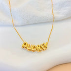 3D bubble name necklace, custom name necklace, stainless steel necklace, gold plated name necklace, silver name necklace, personalized jewelry for women, bubble letter pendant, custom letter necklace, trendy name necklace, high end personalized jewelry