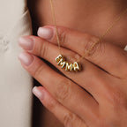 3D bubble name necklace, custom name necklace, stainless steel necklace, gold plated name necklace, silver name necklace, personalized jewelry for women, bubble letter pendant, custom letter necklace, trendy name necklace, high end personalized jewelry