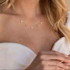 Custom Name Birthstone Necklace , DIY Letter Pendant Necklace , Personalized Side Pendant Jewelry for Women