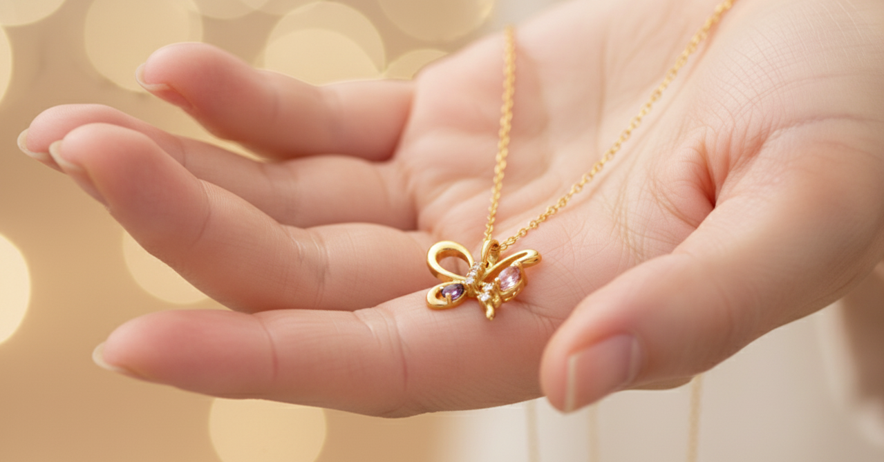 butterfly necklace, 925 sterling silver necklace, gold butterfly pendant, zircon butterfly jewelry, elegant butterfly necklace, women’s gift necklace, gold pendant for women, minimalist necklace women, trendy jewelry 2025, butterfly zircon necklace