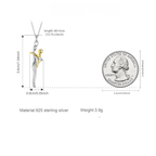 Mother & Child Sterling Silver Necklace, Detachable Two-Tone Family Love Pendant