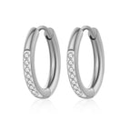 Stainless Steel Gold PVD Plated Zircon Hoop Earrings • Titanium Steel Geometric Round Earrings