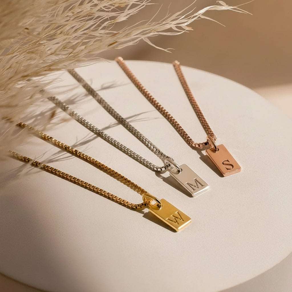 initial pendant necklace, 14K gold necklace, stainless steel letter necklace, custom initial jewelry, silver letter pendant, 10x6mm pendant necklace, minimalist initial necklace, modern letter necklace, personalized jewelry for women, stainless steel necklace