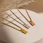 initial pendant necklace, 14K gold necklace, stainless steel letter necklace, custom initial jewelry, silver letter pendant, 10x6mm pendant necklace, minimalist initial necklace, modern letter necklace, personalized jewelry for women, stainless steel necklace