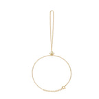 Gold plated 925 sterling silver hand chain bracelet with clover zircon detail and chain link design