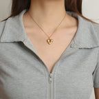 Classic Heart Pendant Necklace , Gold Plated