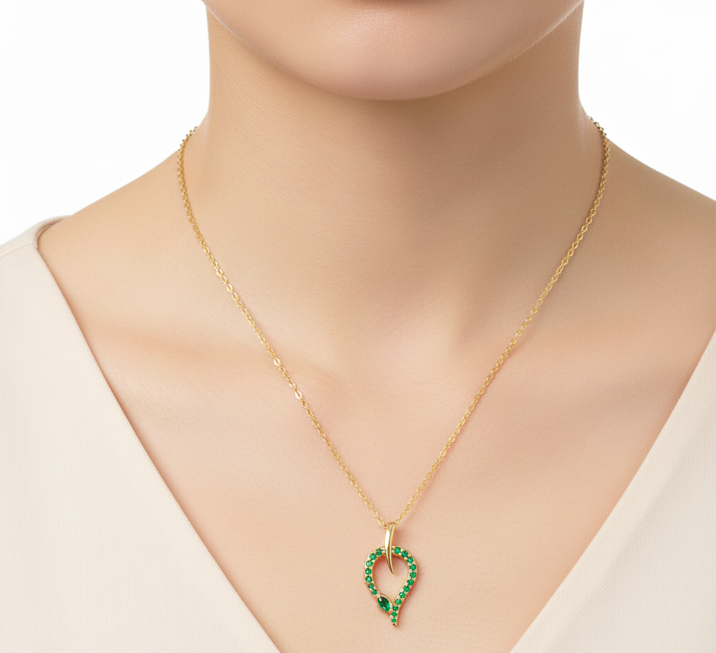 snake pendant necklace, sterling silver necklace, gold plated snake jewelry, green stone necklace, women’s party necklace, wedding jewelry for women, minimalist snake pendant, fine jewelry necklace, unique snake design necklace