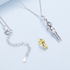 Mother & Child Sterling Silver Necklace, Detachable Two-Tone Family Love Pendant