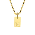 14K Gold Initial Pendant Necklace, Stainless Steel