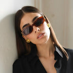 18K gold plated stainless steel circle disc stud earrings for women, classic beanie-style design, 24mm size, polished finish.