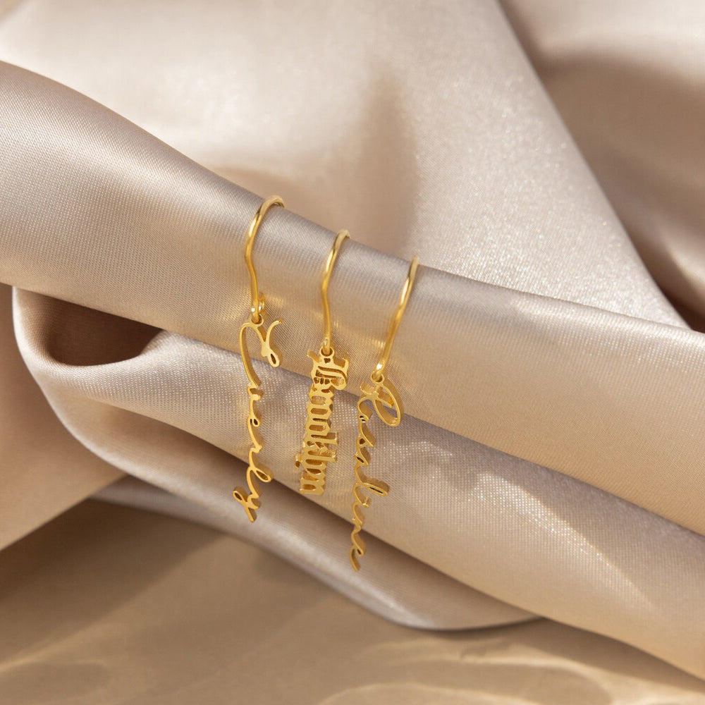 personalized name earrings, gold name earrings, custom letter earrings, 316 stainless steel earrings, name pendant jewelry, women’s personalized earrings, gold color earrings, custom jewelry gift, modern letter earrings, personalized fashion earrings