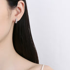 Gold plated 925 sterling silver hoop earrings with full pavé zircon sparkle