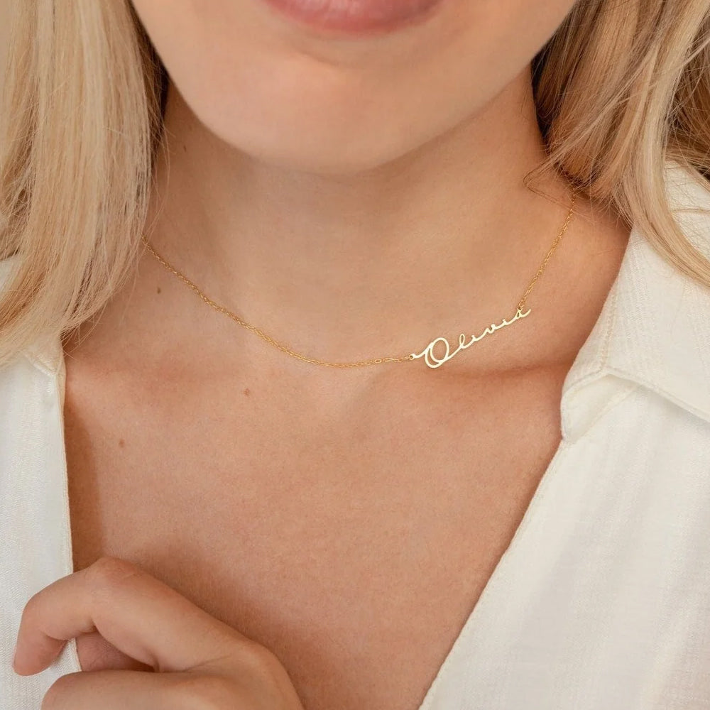 Custom Name Necklace ,Personalized Stainless Steel Letter Pendant ,Initial Name Choker with Link Chain