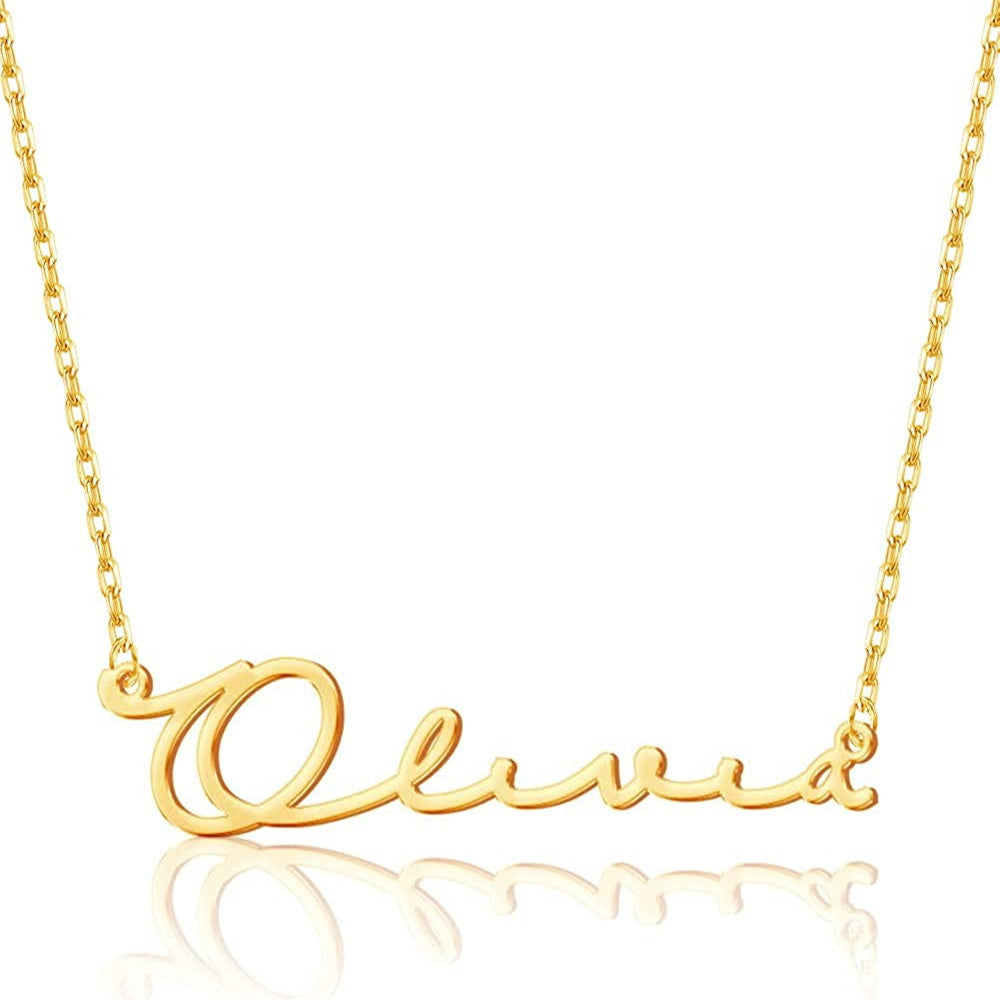 Custom Name Necklace ,Personalized Stainless Steel Letter Pendant ,Initial Name Choker with Link Chain