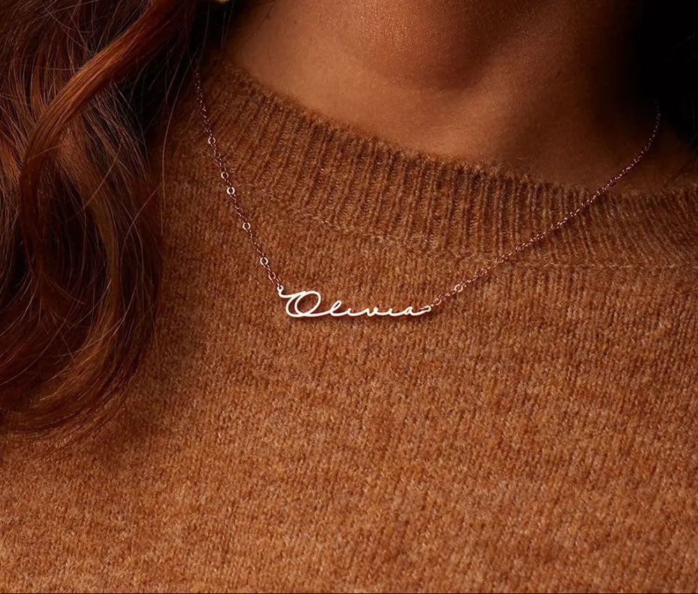 Custom Name Necklace ,Personalized Stainless Steel Letter Pendant ,Initial Name Choker with Link Chain