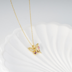 Butterfly Zircon Pendant Necklace in 925 Sterling Silver
