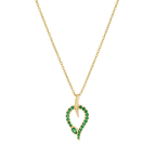 Gold plated S925 sterling silver snake pendant necklace with green stones on a delicate chain, elegant jewelry for women.