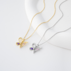 Butterfly Zircon Pendant Necklace in 925 Sterling Silver