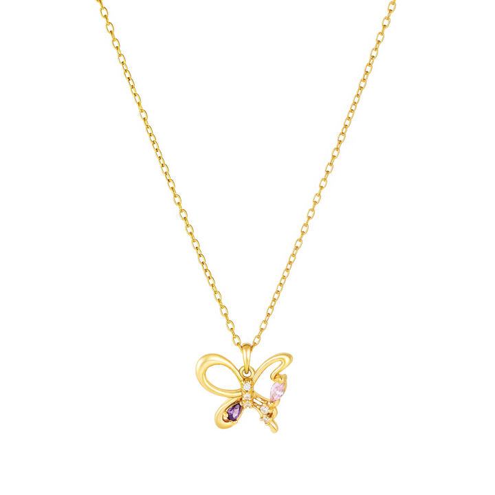 Butterfly Zircon Pendant Necklace in 925 Sterling Silver