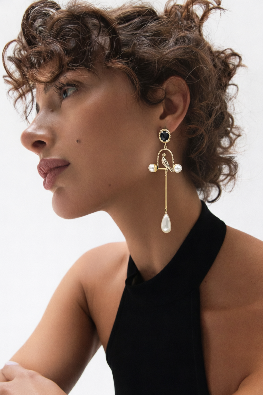 Retro Palace Pearl Drop Earrings ,Vintage Long Statement Earrings for Women