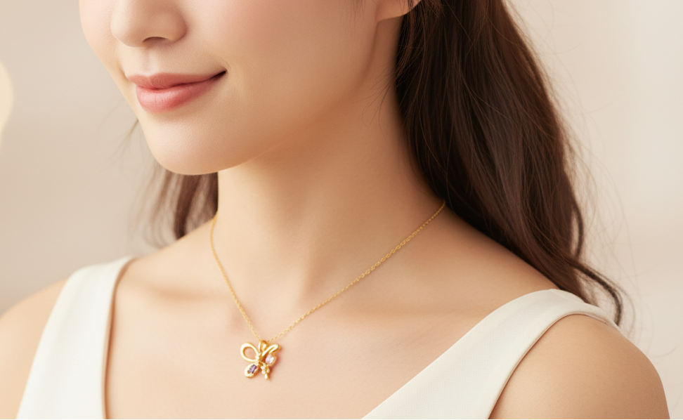 butterfly necklace, 925 sterling silver necklace, gold butterfly pendant, zircon butterfly jewelry, elegant butterfly necklace, women’s gift necklace, gold pendant for women, minimalist necklace women, trendy jewelry 2025, butterfly zircon necklace