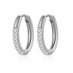 Stainless Steel Gold PVD Plated Zircon Hoop Earrings • Titanium Steel Geometric Round Earrings
