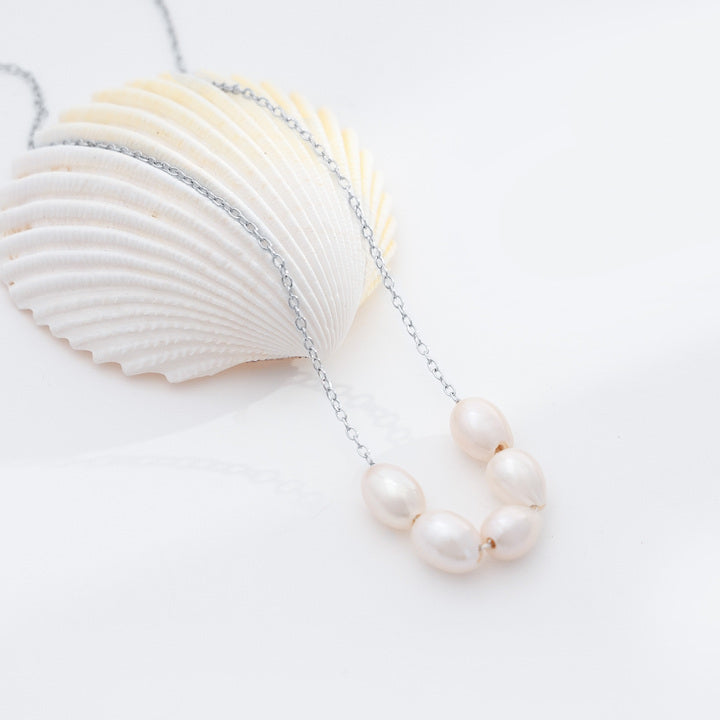 Gold-Plated 925 Sterling Silver Pearl Link Chain Necklace