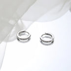 PVD Gold Plated Stainless Steel Geometric Hoop Earrings , CZ Titanium Steel Earrings for Women