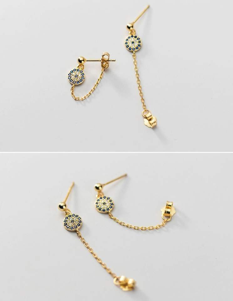 925 sterling silver zircon stud earrings with gold plating (or rhodium plating), minimalist cubic zirconia jewelry