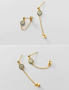 925 sterling silver zircon stud earrings with gold plating (or rhodium plating), minimalist cubic zirconia jewelry