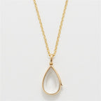 Heart of the ocean stainless steel water drop open pendant necklace for women