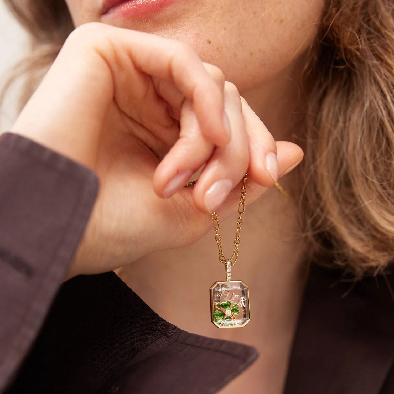 Heart of the ocean stainless steel water drop open pendant necklace for women