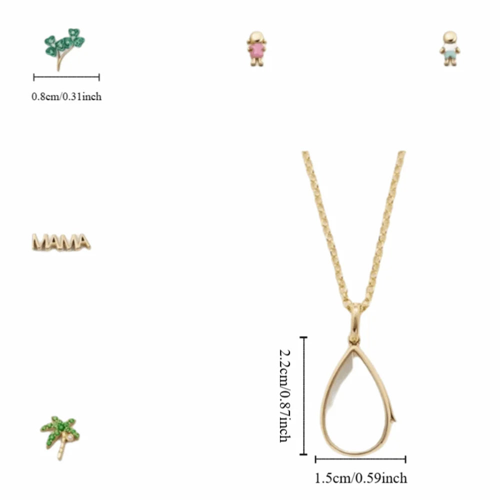 Heart of the ocean stainless steel water drop open pendant necklace for women