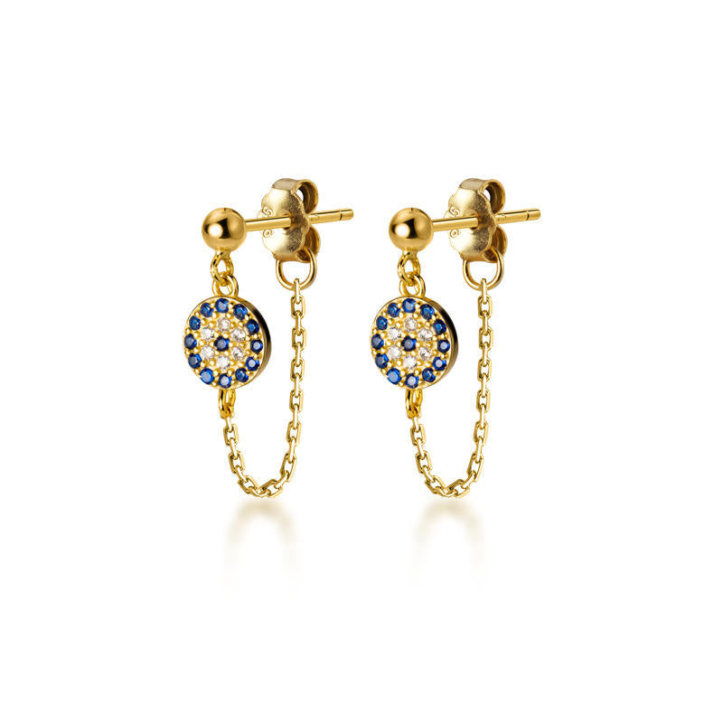 925 sterling silver zircon stud earrings with gold plating (or rhodium plating), minimalist cubic zirconia jewelry