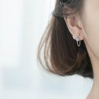 925 sterling silver zircon stud earrings with gold plating (or rhodium plating), minimalist cubic zirconia jewelry