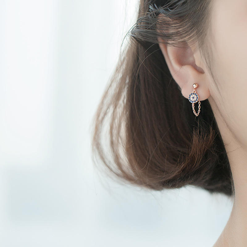 925 sterling silver zircon stud earrings with gold plating (or rhodium plating), minimalist cubic zirconia jewelry