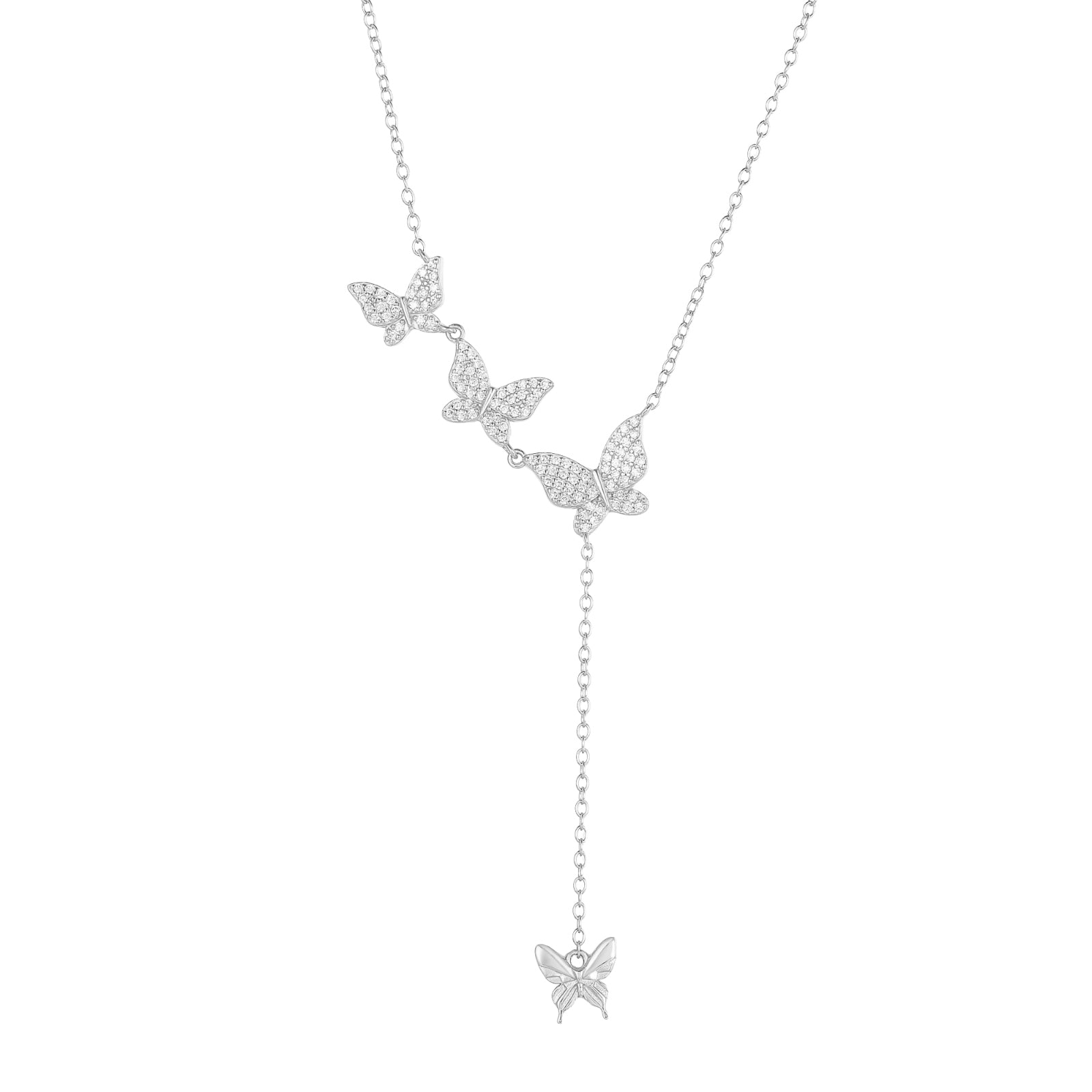 butterfly necklace, sterling silver necklace, gold plated butterfly necklace, rhodium plated necklace, zircon butterfly jewelry, 925 silver pendant, butterfly drop necklace, layered butterfly necklace, delicate silver necklace, women’s trendy jewelry, elegant gift necklace, minimalist pendant necklace