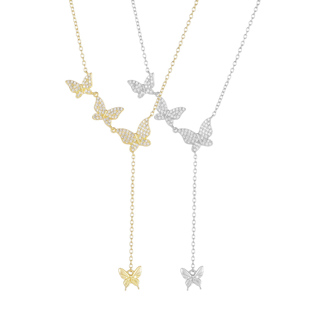 butterfly necklace, sterling silver necklace, gold plated butterfly necklace, rhodium plated necklace, zircon butterfly jewelry, 925 silver pendant, butterfly drop necklace, layered butterfly necklace, delicate silver necklace, women’s trendy jewelry, elegant gift necklace, minimalist pendant necklace