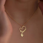 Personalized stainless steel treble clef name necklace with custom name