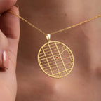 Personalized heart map coordinate necklace with birthstone in stainless steel