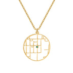 Personalized map coordinates necklace with GPS location pendant in stainless steel