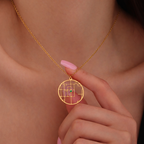 Personalized map coordinates necklace with GPS location pendant in stainless steel