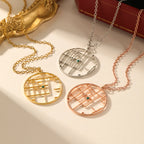 Personalized map coordinates necklace with GPS location pendant in stainless steel