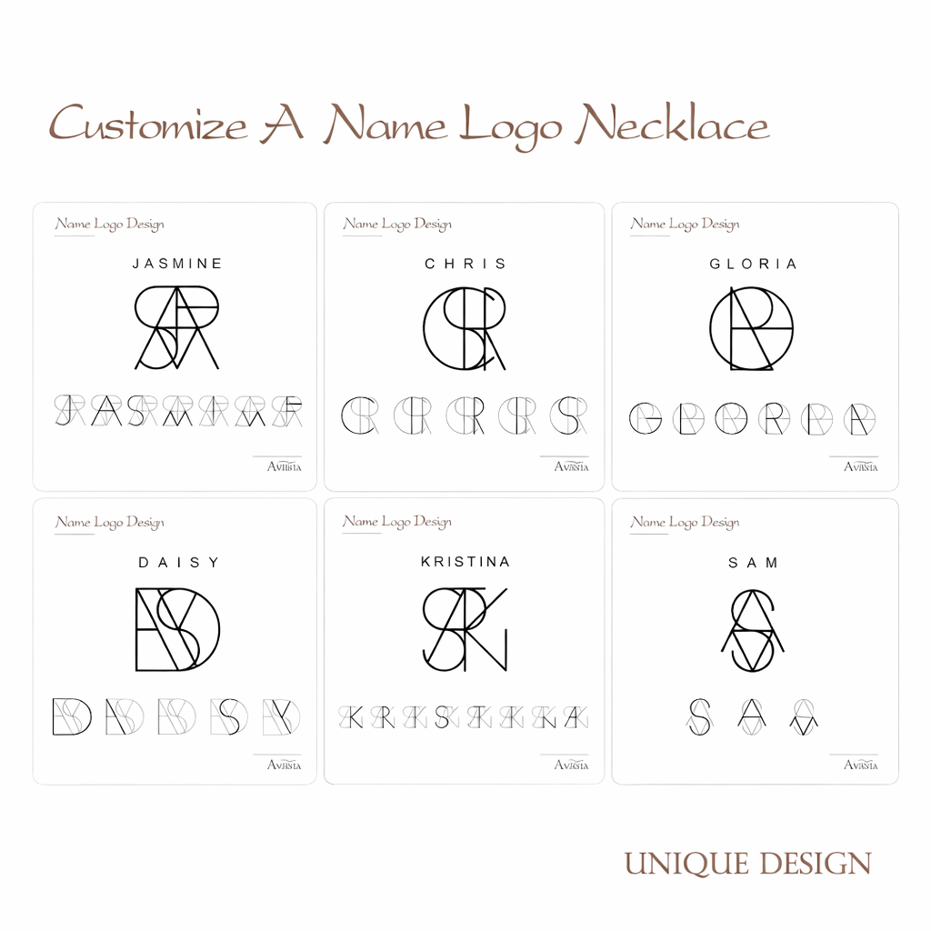 Personalized stainless steel monogram name necklace with custom initial pendant