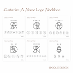 Personalized stainless steel monogram name necklace with custom initial pendant