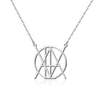 Personalized stainless steel monogram name necklace with custom initial pendant