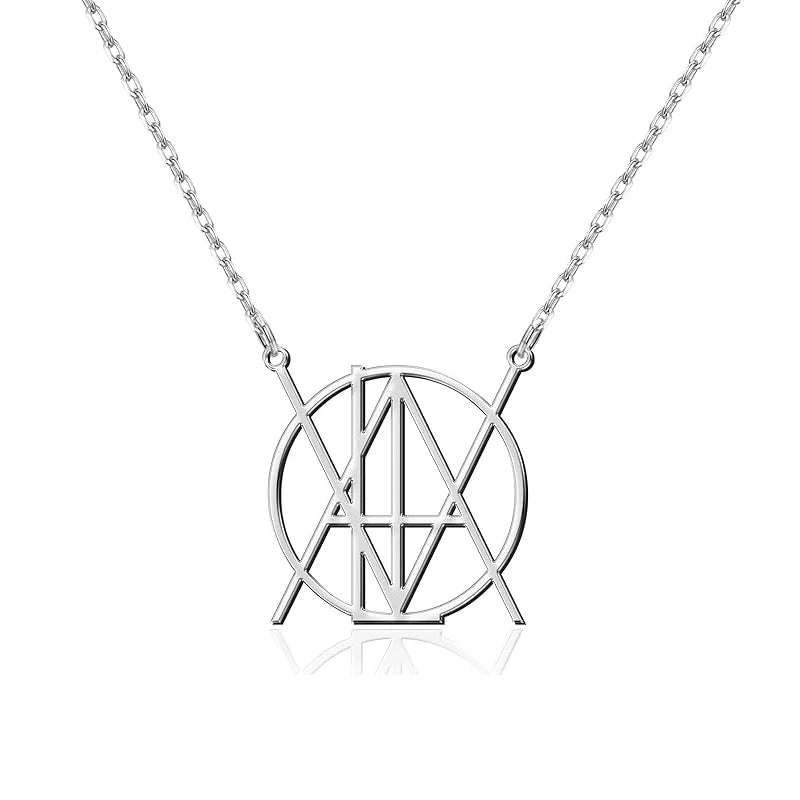 Personalized stainless steel monogram name necklace with custom initial pendant